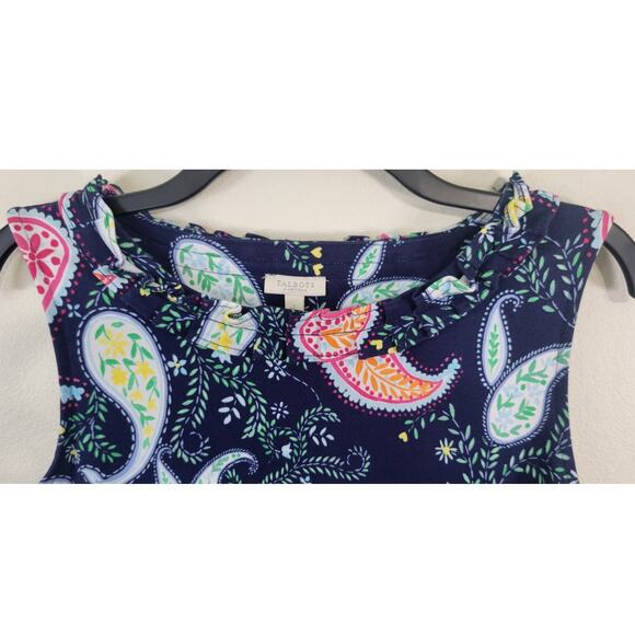 Talbots Dress Womens Medium Petite Paisley Beach Coastal Cottagecore Whimsical - Picture 2 of 7